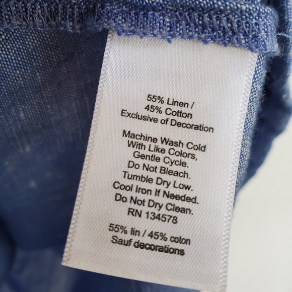 Vineyard Vines NWOT Linen Blend Embroidered Top Boho - Picture 10 of 12